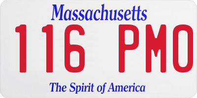 MA license plate 116PM0