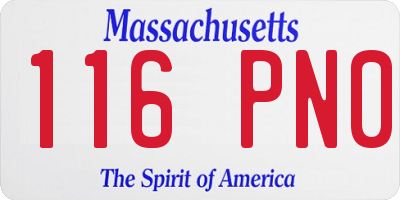 MA license plate 116PN0