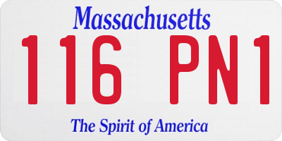 MA license plate 116PN1