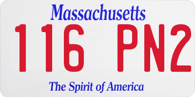 MA license plate 116PN2