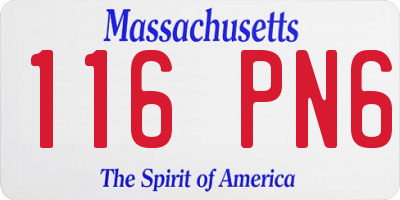 MA license plate 116PN6