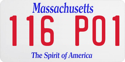 MA license plate 116PO1