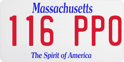 MA license plate 116PP0
