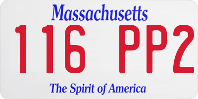 MA license plate 116PP2