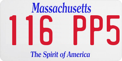 MA license plate 116PP5