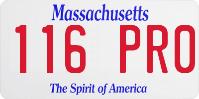 MA license plate 116PR0