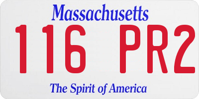 MA license plate 116PR2