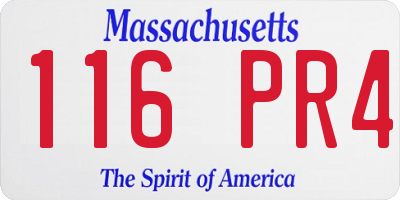 MA license plate 116PR4