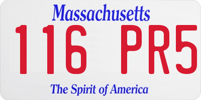 MA license plate 116PR5