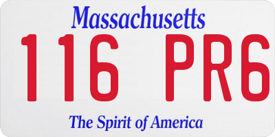MA license plate 116PR6