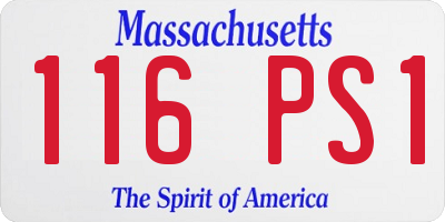 MA license plate 116PS1