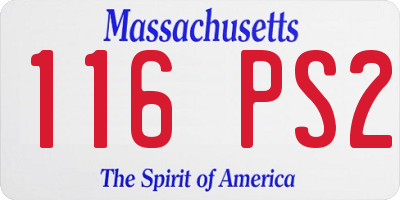 MA license plate 116PS2