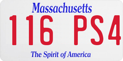 MA license plate 116PS4