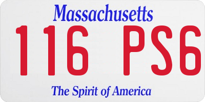 MA license plate 116PS6