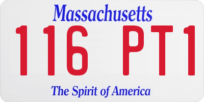 MA license plate 116PT1