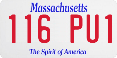 MA license plate 116PU1