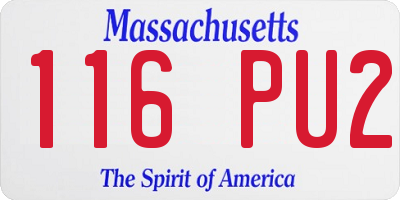 MA license plate 116PU2