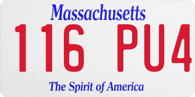 MA license plate 116PU4