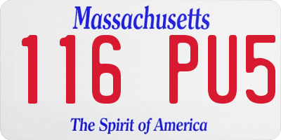 MA license plate 116PU5