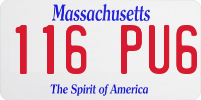 MA license plate 116PU6