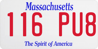 MA license plate 116PU8