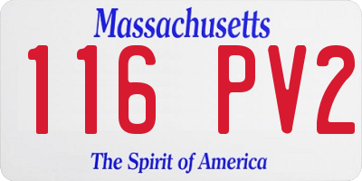 MA license plate 116PV2