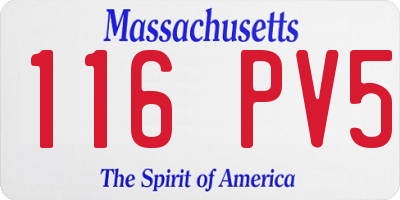MA license plate 116PV5