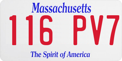 MA license plate 116PV7