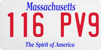 MA license plate 116PV9