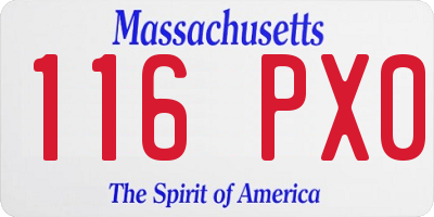 MA license plate 116PX0