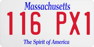 MA license plate 116PX1