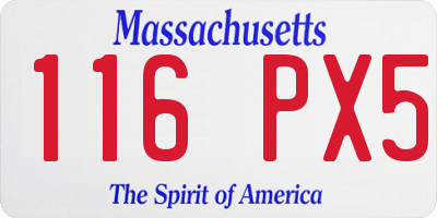 MA license plate 116PX5