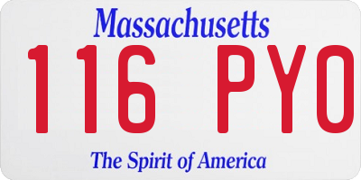 MA license plate 116PY0