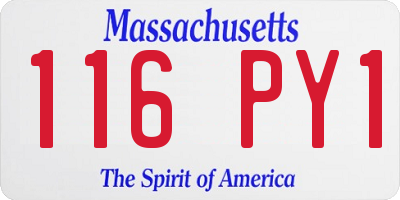 MA license plate 116PY1