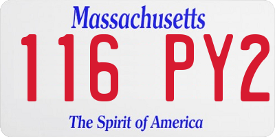 MA license plate 116PY2