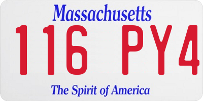 MA license plate 116PY4