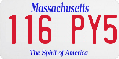 MA license plate 116PY5