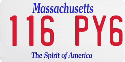 MA license plate 116PY6