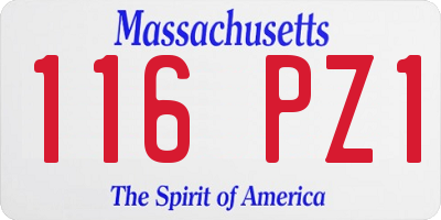 MA license plate 116PZ1