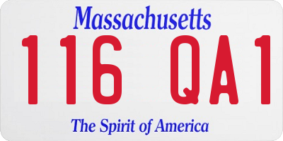 MA license plate 116QA1