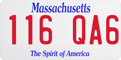 MA license plate 116QA6