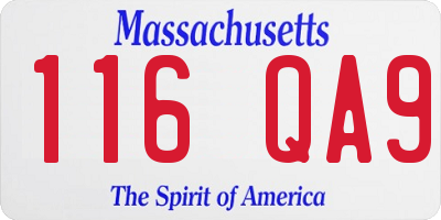 MA license plate 116QA9