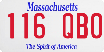 MA license plate 116QB0
