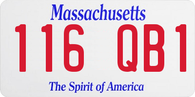 MA license plate 116QB1