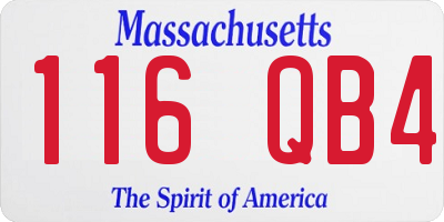 MA license plate 116QB4
