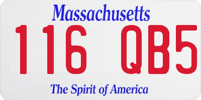 MA license plate 116QB5