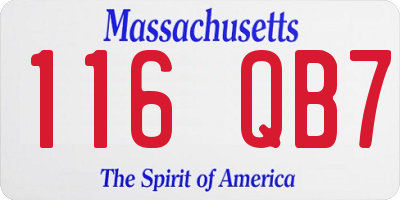 MA license plate 116QB7
