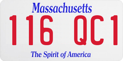 MA license plate 116QC1