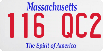MA license plate 116QC2