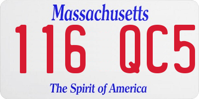 MA license plate 116QC5